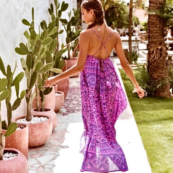 🌺🎉HP🎉🌺 Spell & The Gypsy Journey Strappy Maxi Dress Mulberry - Picture 3 of 16